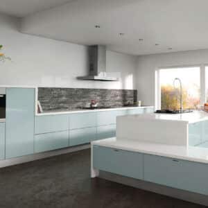 Zurfiz Ultragloss Metallic Blue Kitchen Door