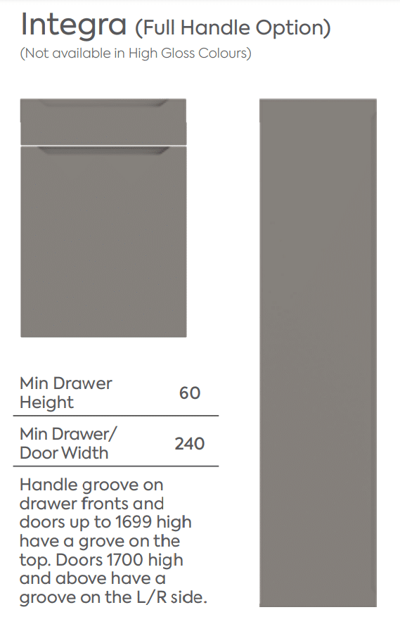 Integra Full handle, Bella Integra Wardrobe Door