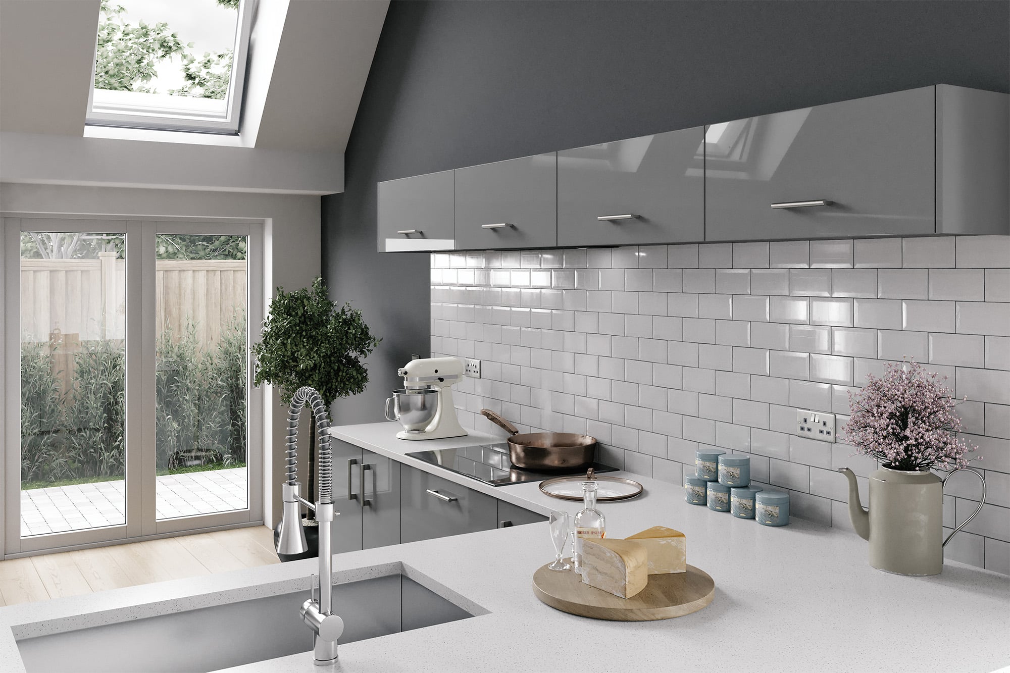 Vivo Dust Grey Gloss Kitchen Door Vivo Dust Grey Gloss Kitchen Door - Image 3