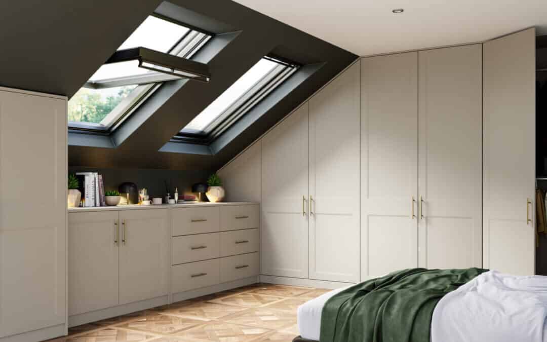 Bella-Rowen-Supermatt-Taupe-Grey-Bedroom-with-Sloping-Doors
