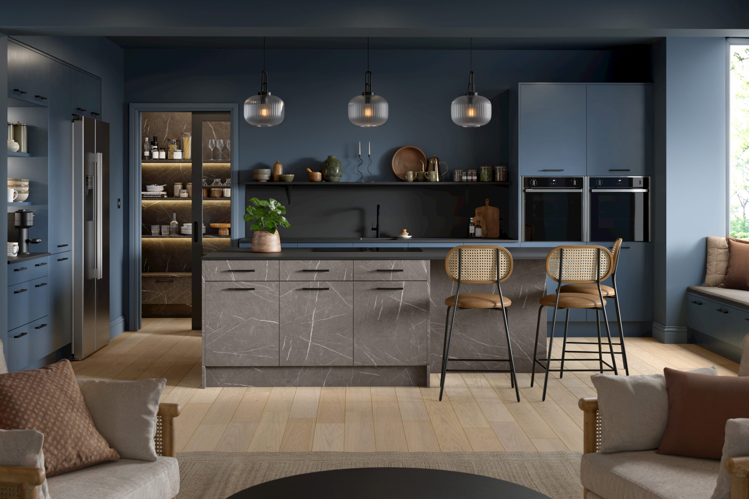 Valore Matt Alby Blue Kitchen Door Valore Matt Alby Blue Kitchen Door - Image 3