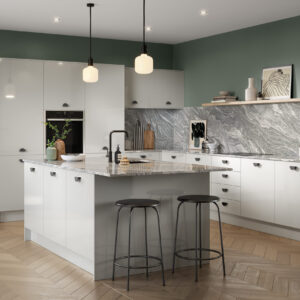 Ora Supergloss Light Grey Kitchen Door