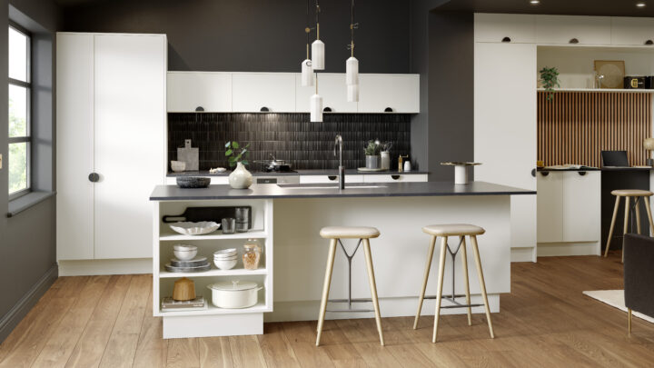 White and grey kitchen doors