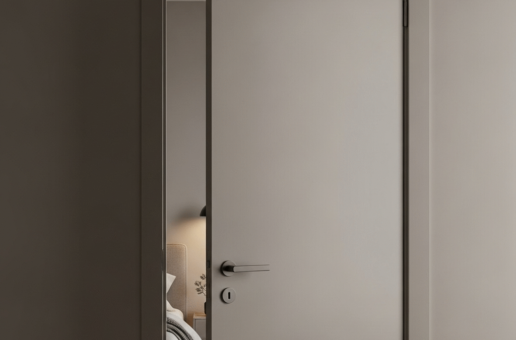 Sleek bedroom door with clean lines and minimalist hardware.