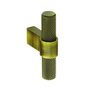 Door Handles Knurled T-Knob (Aged Brass)